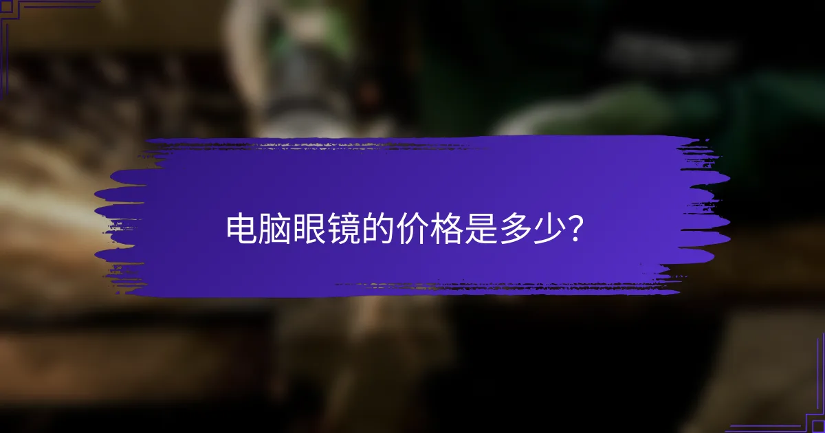 电脑眼镜的价格是多少？